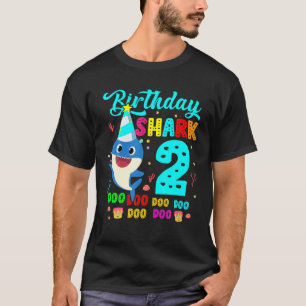 Kids Baby Shark 2 Years Old 2Nd Birthday Doo Doo T-Shirt