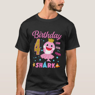 Kids Baby Shark 4Th Birthday Boy Girl 4 Year Old G T-Shirt