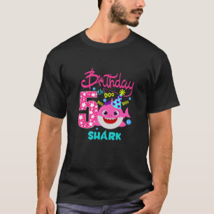 Kids Baby Shark 5 Years Old 5Th Birthday Doo Doo D T-Shirt