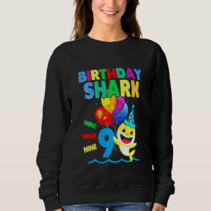 Kids Baby Shark Birthday Boy 9 Year Old  Doo Doo D Sweatshirt