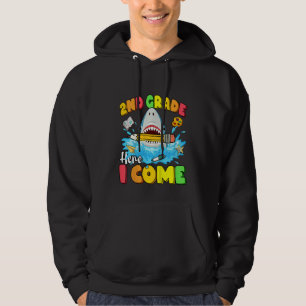 Kids Back To School 2nd Grade Here I Come  Shark G Hoodie