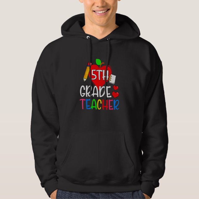 Kids Back To School 5th Grade Teacher Fifth Grade  Hoodie (Front)