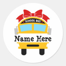 Kids Back to School Bus Personalise Name Classic R