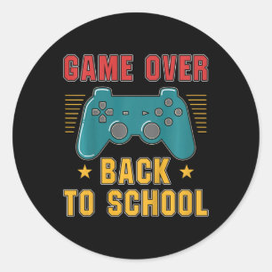 Kids Back to School  for Boys Gamer Fun Video Game Classic Round Sticker