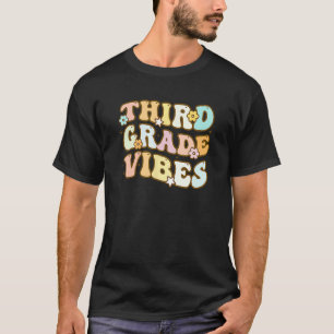 Kids Back To School Third Grade Vibes Retro Teache T-Shirt