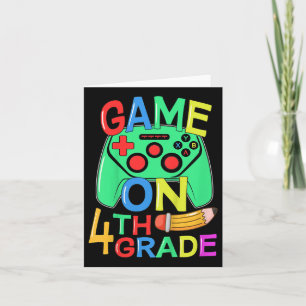 Kids Back To School Video Gamer 4th Grade Game On Card