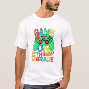 Kids Back To School Video Gamer 5Th Grade Game On T-Shirt