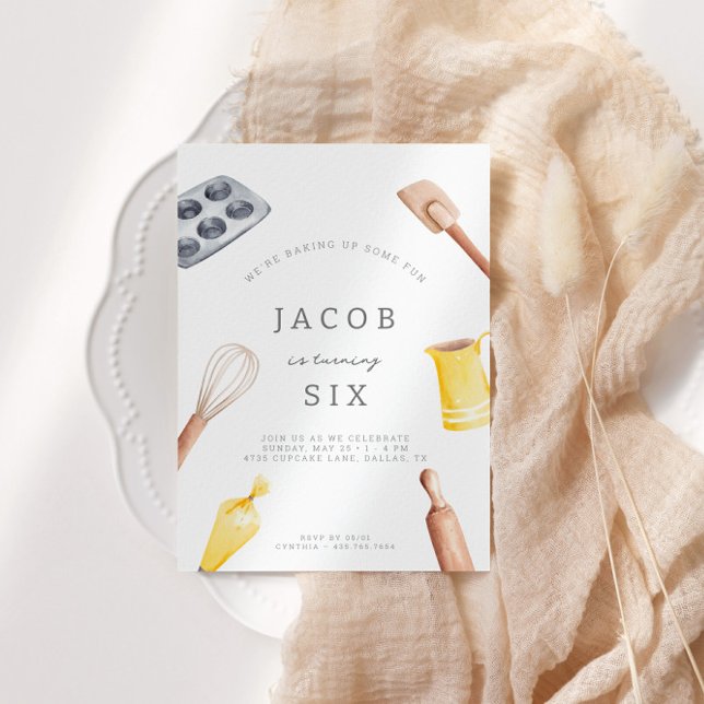 Kids' Baking Birthday Bash | Boys Party Invitation (Creator Uploaded)