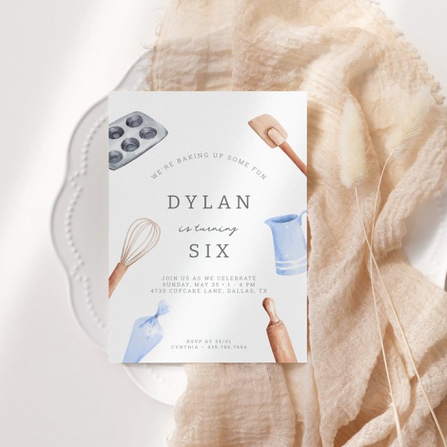 Kids' Baking Birthday Bash | Boys Party Invitation (Creator Uploaded)