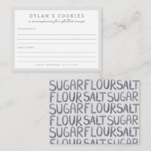 Kids' Baking Birthday Bash Children Recipe Card