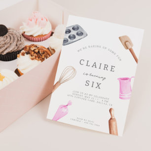 Kids' Baking Birthday Bash Girls Party Invitation