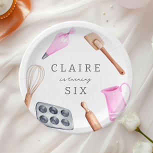 Kids' Baking Birthday Bash   Girls Party Paper Plate