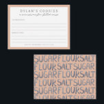 Kids' Baking Birthday Bash | Neutral Recipe Card<br><div class="desc">Celebrate your little bakers birthday with this adorable modern kids recipe card. This design is perfect for a cupcake decorating party,  cookie baking crew or little chef.</div>