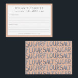 Kids' Baking Birthday Bash | Neutral Recipe Card<br><div class="desc">Celebrate your little bakers birthday with this adorable modern kids recipe card. This design is perfect for a cupcake decorating party,  cookie baking crew or little chef.</div>