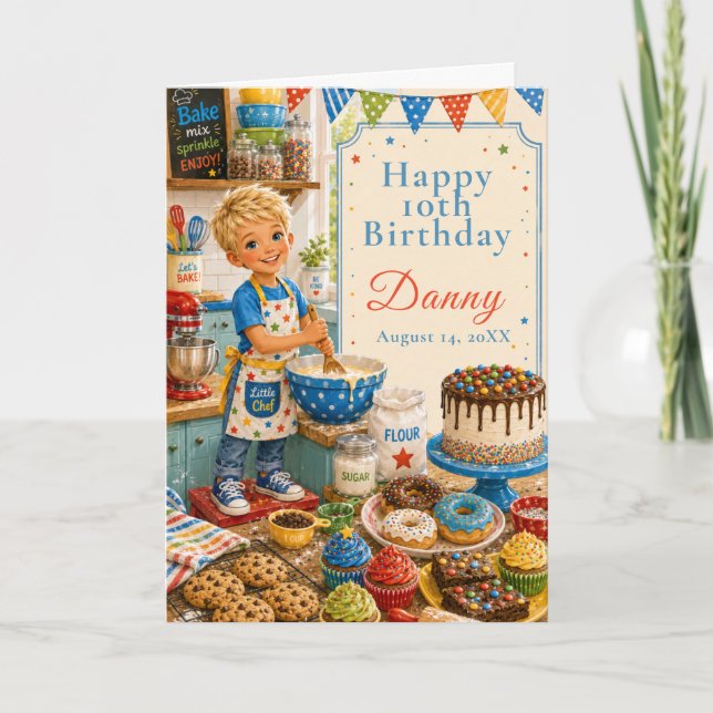 Kids Baking Birthday Card (Front)
