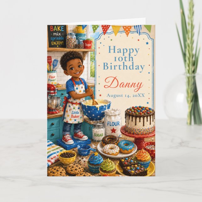 Kids Baking Birthday Card (Front)