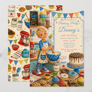 Kids Baking Birthday Invitation