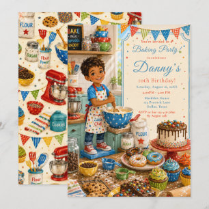 Kids Baking Birthday Invitation