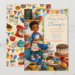 Kids Baking Birthday Invitation
