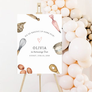 Kids Baking Party Birthday Welcome Poster