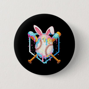 Kids Baseball Easter Day Egg Bunny Ice Cream Drip 6 Cm Round Badge