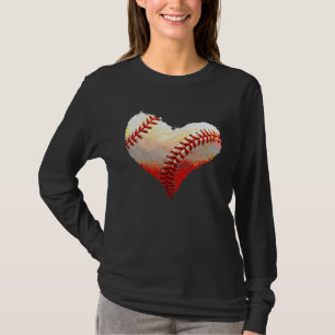 Kids Baseball Heart Valentines Day Sports  Player T-Shirt