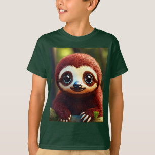 Kids' Basic T-Shirt - Adorable Dark Red Baby Sloth