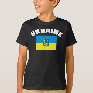 Kids' Basic T-Shirt Ukraine with flag. 