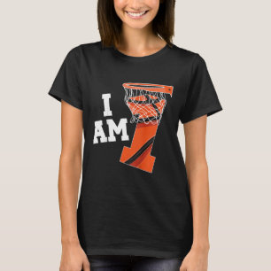 Kids Basketball 1st Birthday Boy One Year Old Bask T-Shirt