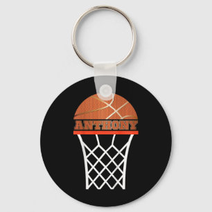 Kids Basketball  Anthony Custom Name Gift For Boys Key Ring