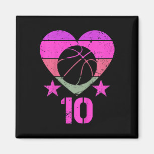 Kids Basketball Birthday 10 Year Old Boy Girl Tent Magnet