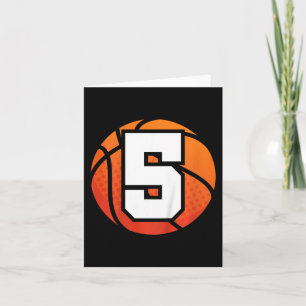 Kids Basketball Birthday 5 Number Five Year Old B Card