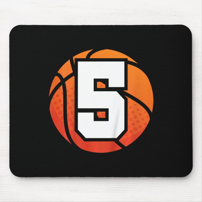 Kids Basketball Birthday  5 Number Five Year Old B Mouse Pad (Front)