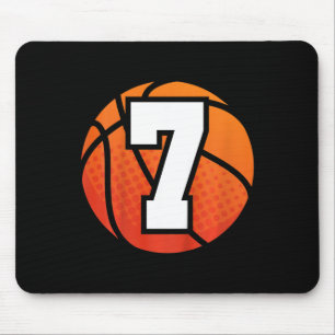 Kids Basketball Birthday 7 Number Seven Year Old Mouse Pad