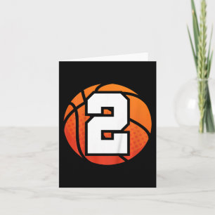 Kids Basketball Birthday  Number 2 for Two Year Ol Card