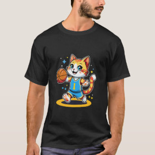 Kids Basketball Cat Design for Boys and Girls 1 T-Shirt