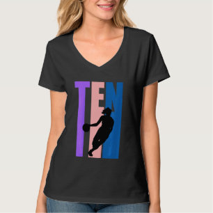 Kids Basketball Girl 10 Today Birthday 10th Tenth  T-Shirt
