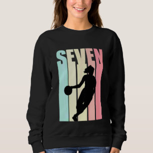Kids Basketball Girl 7 Today Birthday 7th Seventh  Sweatshirt