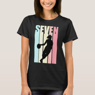 Kids Basketball Girl 7 Today Birthday 7th Seventh  T-Shirt