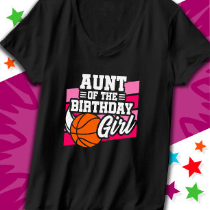 Kids Basketball Party Aunt of the Birthday Girl T-Shirt