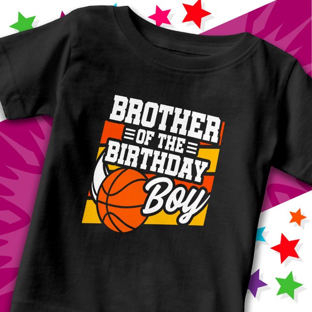 Kids Basketball Party Brother of the Birthday Boy Baby T-Shirt (Creator Uploaded)