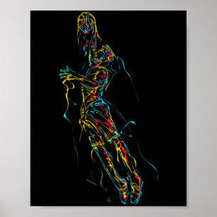 Kids Basketball Player Abstract Dad Game Poster