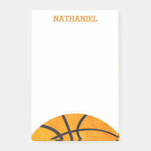 Kids Basketball Sports Personalised Orange Cool Post-it Notes