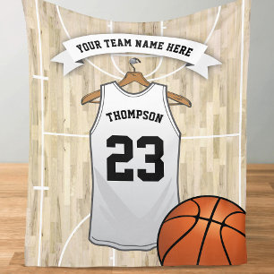 Kids Basketball Team, Name and Number Fleece Blanket