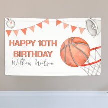 Kids Basketball Watercolor Birthday Party