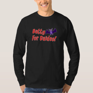 Kids Batty For Daideo Halloween Bat Pun T-Shirt