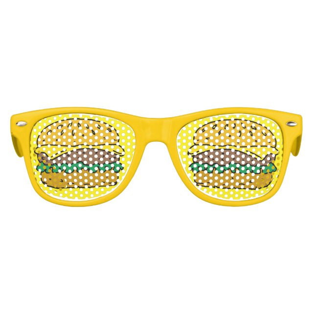 Kids BBQ Grill Party Cartoon Cheese Burgers Sunglasses (Front)