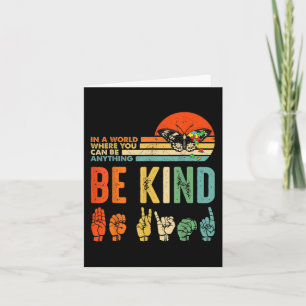 Kids Be Kind Autism Awareness ASL Mum Teacher Kind Card