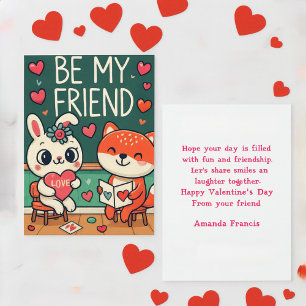 Kids Be My Friend Valentines Day Card