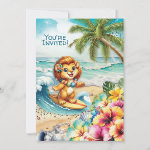 Kids Beach Party Invitation